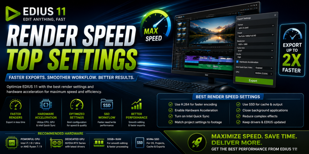 Best Render Speed Settings in EDIUS 11 for Faster Exports