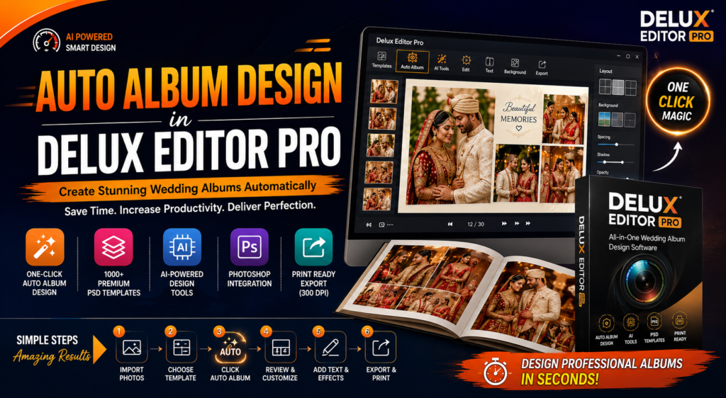 Auto Album Design in Delux Editor Pro: Create Professional Wedding Albums Faster