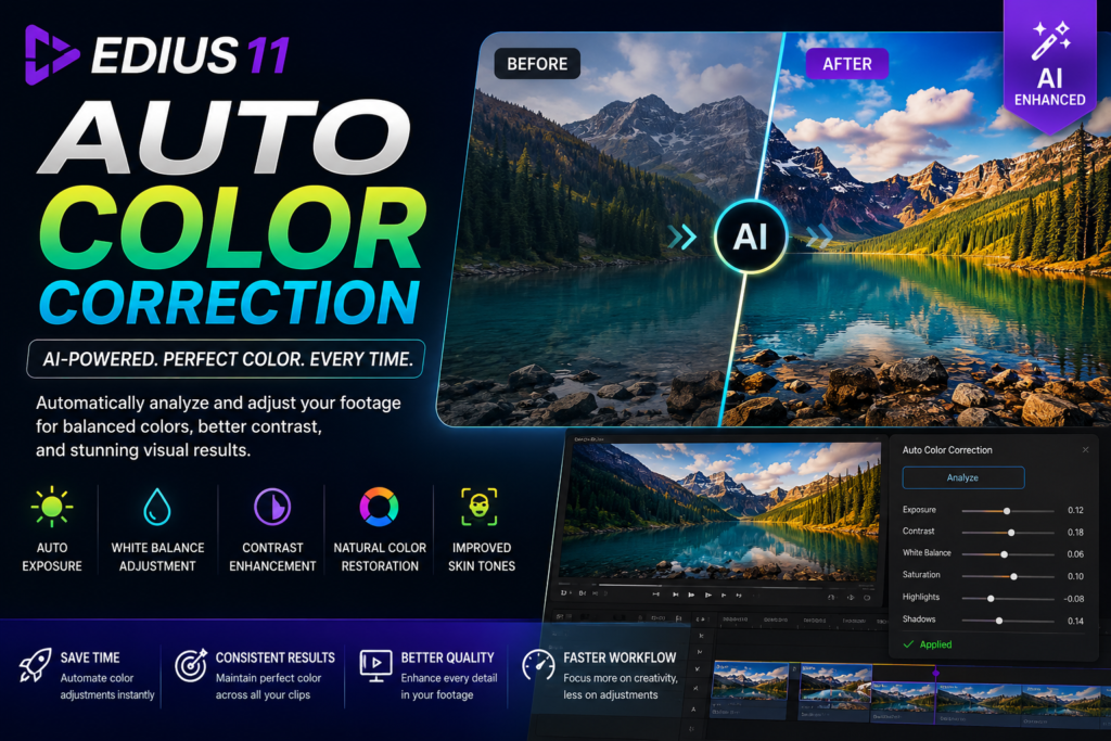 Auto Color Correction in EDIUS 11: Enhance Your Videos with AI-Powered Color Adjustment