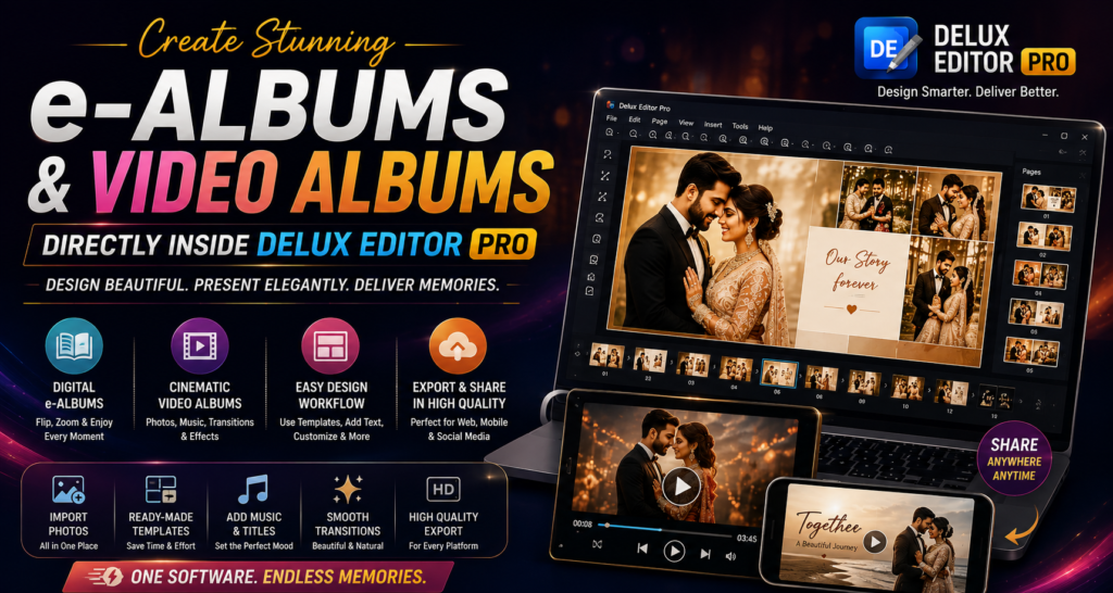 Creating e-Albums and Video Albums in Delux Editor Pro