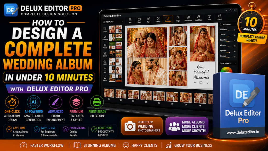 How to Design a Complete Wedding Album in Under 10 Minutes with Delux Editor Pro